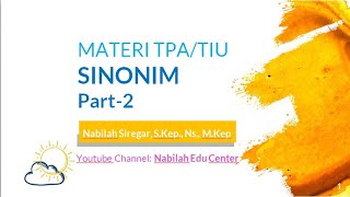 Materi TPA  TIU Sinonim Part 2 [upl. by Elleimac]