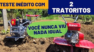 TESTANDO DOIS TRATORITOS PARA ARAR O SOLO TRATORITO A GASOLINA E TRATORITO A DIESEL BRANCO MOTORES [upl. by Virgin]