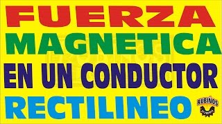 FUERZA MAGNÉTICA EN UN CONDUCTOR RECTILINEO ELECTROMAGNETISMO EJERCICIO RESUELTO [upl. by Yrrab]