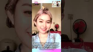 Viral Hasil Warna Rambut Tanpa Bleaching Garnier Ash Blonde Campur Golden Brown [upl. by Aleibarg]