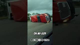 Tornadoes from Hurricane Milton knocking down semi trucks shorts [upl. by Sacram452]