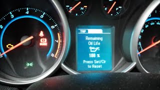 Chevy Cruze Oil Life Screen Reset [upl. by Ydrah]