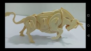 Woodcraft Construction Kit How to assemble the wooden Bull [upl. by Ecnerol]