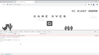 Google Dinosaur Game Hack  God Mode and Speed Hack [upl. by Enyawd]