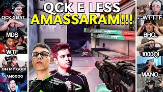 REAÇÃO DOS STREAMERS com LESS e QCK DESTRUINDO 2v4 a FPX [upl. by Sacken]