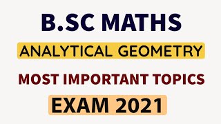 BSC Maths  Analytical Geometry  Most Important Topics For Exam 2021 ConeCylinderSphere [upl. by Olfe]