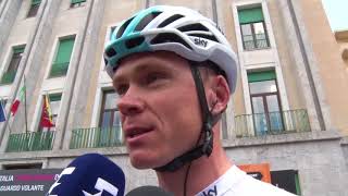 Chris Froome  interview at the start Stage 5  Giro dItalia  Tour of Italy 2018 [upl. by Lered468]