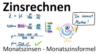 Zinsrechnen 4 – Die Monatszinsformel [upl. by Malia356]