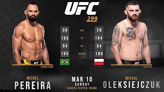 Michel PEREIRA vs Michal OLEKSIEJCZUK Full FIGHT UFC 299 [upl. by Candie]