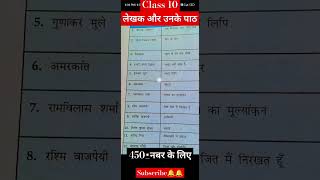 Class 10 का लेखक और उनका लिखा हुआ पाठ 2025 बोर्ड के लिए [upl. by Kotto]