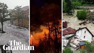 Extreme weather glacial flooding wildfires and hailstorms cause havoc across the world [upl. by Etnauj]