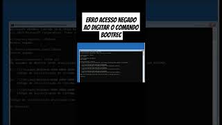 Como corrigir o erro Acesso Negado ao digitar o comando BOOTREC FIXBOOT windows dekoinformatica [upl. by Eatnoid613]