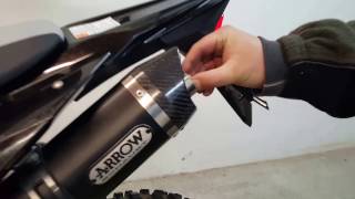 Arrow Exhaust vs Stock Exhaust Yamaha wr125r [upl. by Dnarb45]