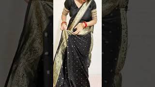 Side fitting idea for thick border saree rekhamishra sareedraping [upl. by Shirline964]