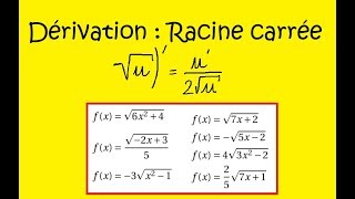 DérivationRacine carrée et composée Racine de U 10 exemples simples [upl. by Gates386]