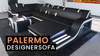 Ledersofa Palermo mit Couchtisch und Schlaffunktion I Sofa Dreams Deutschland [upl. by Cordier]