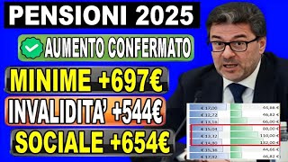 Pensioni Aumenti 2025 👉 7 Novità con lUltimo Pagamento e Aumenti  Data di pagamento ✅ [upl. by Oicnedurp]