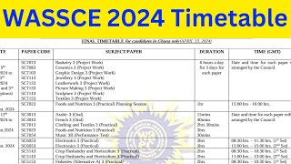 The 2024 WASSCE Timetable  WAEC [upl. by Sammie473]