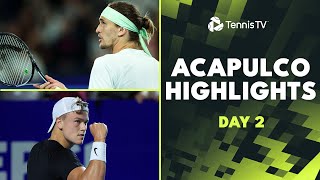 Zverev Faces Altmaier Rune Ruud amp Tsitsipas Feature  Acapulco 2024 Day 2 Highlights [upl. by Hayman]