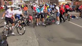 Paris Roubaix 2024 💥 Massive Crash Watch as Numerous Riders Go Down in HeartStopping Moment 😱 [upl. by Alleyne]