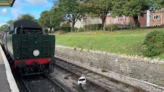 34070 Manston Arriving at Swanage [upl. by Johnsten360]