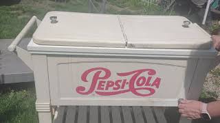 Pepsi Cola cooler on wheels restored [upl. by Nodnerb103]