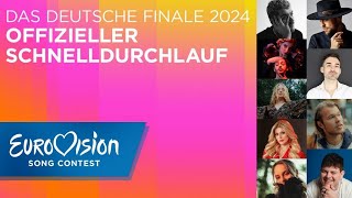 Die Songs des deutschen ESCVorentscheids 2024 im Schnelldurchlauf  Eurovision Song Contest  NDR [upl. by Shama]