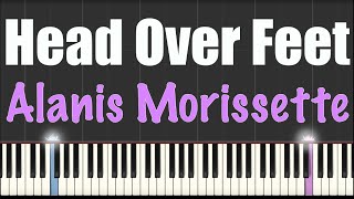 Head Over Feet  Alanis Morissette  Piano Tutorial [upl. by Arrim]