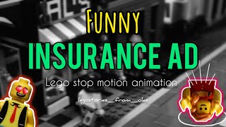 THE INSURANCE AD  LEGO stop motion animation film🎥📺 [upl. by Eytteb540]