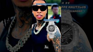 Tyga com um Patek Nautilus c diamantes avaliado em  de 13 milhões de doláres 🔥 Inscrevase ⬆️ [upl. by Hayyifas]