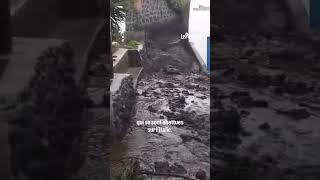 Une coulée de lahar ravage les rues dun village de lîle de Stromboli [upl. by Dammahum773]