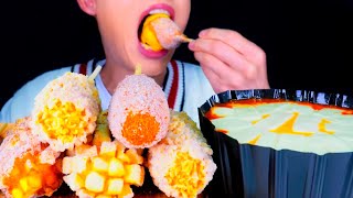 Mukbang with Yummy Crispy Corn Dog and Cheese Tteokbokki ASMR Eating Bonggil [upl. by Ballou]