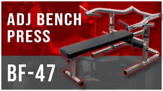 BF47 Adjustable Bench Press with Converging Arms  Valor Fitness [upl. by Dorene330]