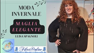 Moda Invernale — MAGLIA ELEGANTE Luisa Spagnoli — Tutorial passo passo [upl. by Hsihsa]