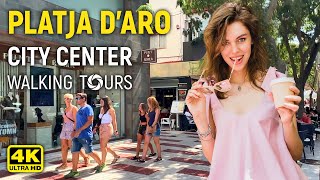 4K Platja dAro Catalonia Spain City Center Walking Tour • August 2022 [upl. by Enomed269]