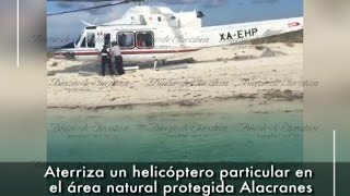 Aterriza helicóptero en el área protegida de Arrecife Alacranes [upl. by Neff]