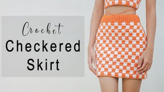 Crochet Checkered Skirt Tutorial  Crochet Skirt  Chenda DIY [upl. by Africah]