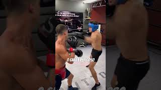 Sparring com atleta da seleção brasileira de boxe SAÍ VIVO [upl. by Thorvald775]