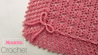 Mantita o cobija para bebe tejido a crochet gancho tutorial paso a paso [upl. by Carbo486]