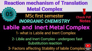 Labile and Inert Metal Complex  MSc first semester • INORGANIC CHEMISTRY• itschemistrytime [upl. by Whitnell]