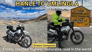 Hanle to Umlingla  Highest motorable road and pass in the world  Surat to Ladakh trip  Day 12 [upl. by Salamanca]