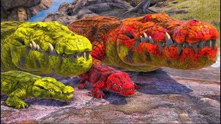 Ovos De Crocodilos Foram Chocados Dando Bote Nas Vitimas Bebendo Água Ark Survival Evolved [upl. by Gerdi144]