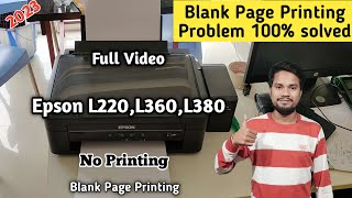 Epson L380 L360 L220 black ink not printing  Epson L380 Blank Print Problem Solution in Hindi [upl. by Airt]