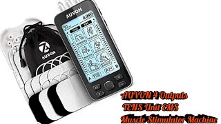 AUVON 4 Outputs TENS Unit EMS Muscle Stimulator Machine [upl. by Atilal]