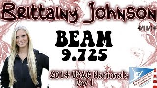 Brittainy Johnson  Beam 41114 14 Nationals Day 1 [upl. by Lillywhite289]