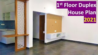 East Facing Duplex House 1st Floor Planning and Tour Living Pooja and a Master Bedroom [upl. by Tegirb]