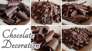 5 Ways Chocolate Shavings Curls for Cake Decoration  with Kitchen Tools [upl. by Otilesoj]