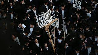 UltraOrthodox Jews protest against military conscription  AFP [upl. by Preston]