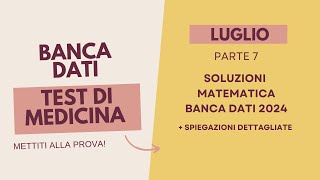 Soluzioni banca dati medicina luglio 2024 Parte 7 [upl. by Cochard]