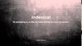 What does indexical mean [upl. by Morra]